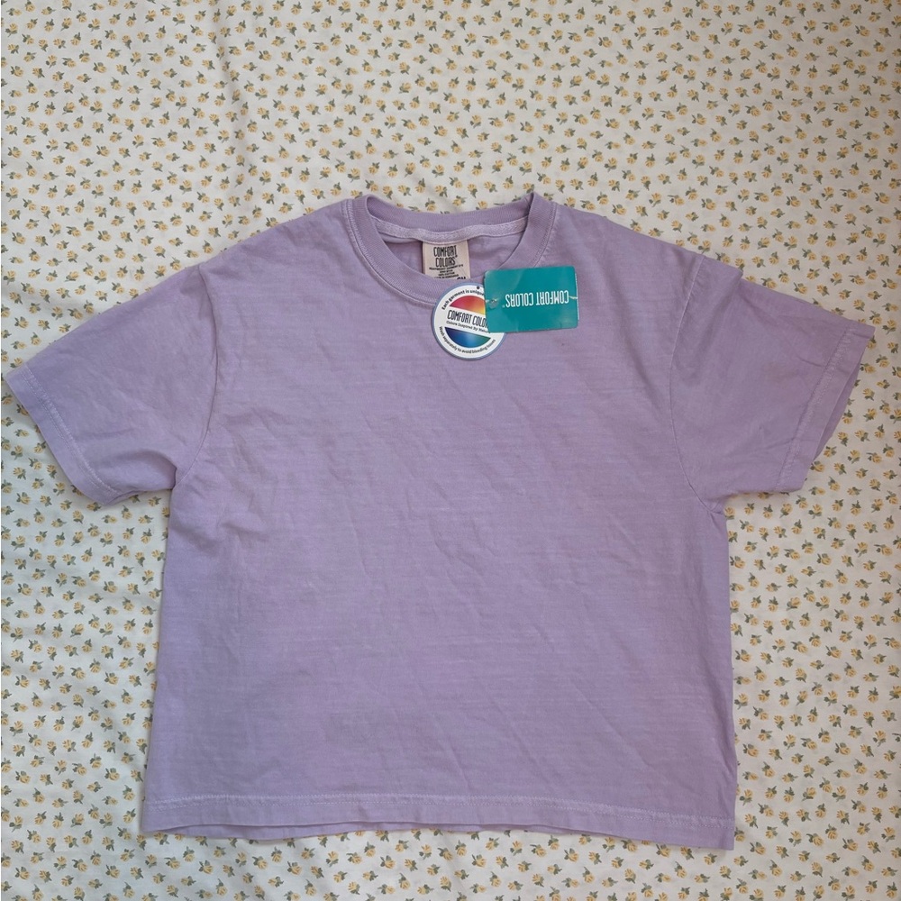 Comfort Colors Light Purple Cropped Tee